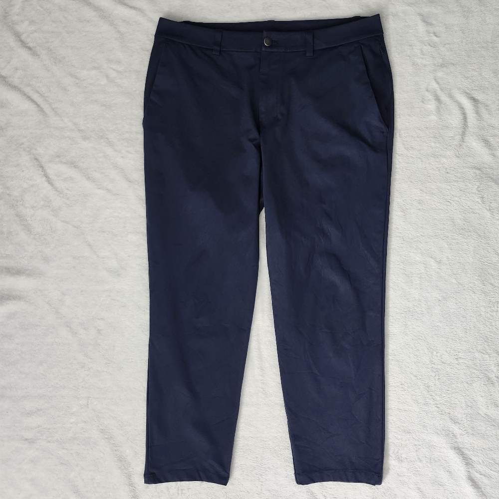 LULULEMON Men's‎ ABC Pant Classic-Fit Warpstreme Navy Blue Short Inseam Size 33
